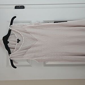 Pink chiffon dress with shoulder sash